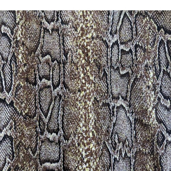 VICTORIA BECKHAM Brown Snake Jacquard Sheath Midi Dress Cap Sleeve Sz UK 8/US 4 - Picture 3 of 10